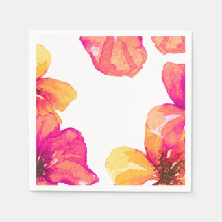 Roze Hibiscus Bloem Bruiloft Uitnodiging Servet