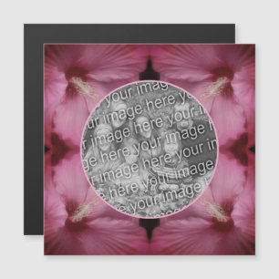 Roze Hibiscus Bloem Creëer Uw Eigen Fotomagneet