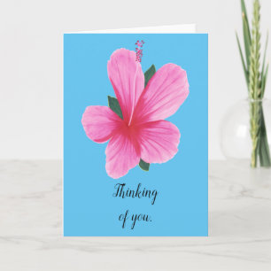 Roze Hibiscus Bloem Denken aan u Kaarten