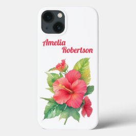 Roze Hibiscus Bloem Gepersonaliseerde Telefoon Cas Case-Mate iPhone Case