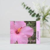 Roze hibiscus bloem Hawaii begroeting briefkaart (Staand voorkant)