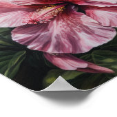 Roze Hibiscus Bloem Kunstprint Poster (Hoek)