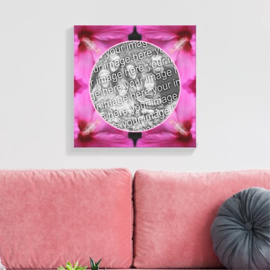 Roze Hibiscus Bloem Maak Je Eigen Foto Canvas Afdruk (Insitu (Woonkamer))
