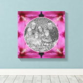 Roze Hibiscus Bloem Maak Je Eigen Foto Canvas Afdruk (Insitu (Houten vloer))