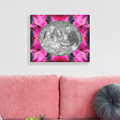 Roze Hibiscus Bloem Maak Je Eigen Foto Canvas Afdruk (Insitu (Woonkamer))