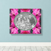 Roze Hibiscus Bloem Maak Je Eigen Foto Canvas Afdruk (Insitu (Houten vloer))