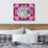 Roze Hibiscus Bloem Maak Je Eigen Foto Canvas Afdruk (Insitu (Slaapkamer))