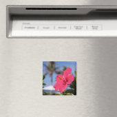 Roze hibiscus-bloem magneet (Insitu (Vaatwasser))