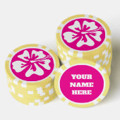 Roze Hibiscus bloem poker chip golfbal markers (Opstapeling)