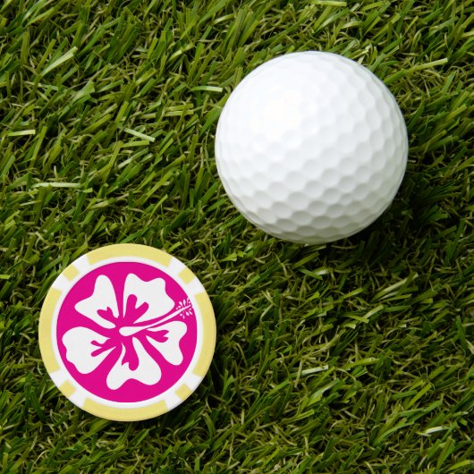Roze Hibiscus bloem poker chip golfbal markers (Golfbal Marker)
