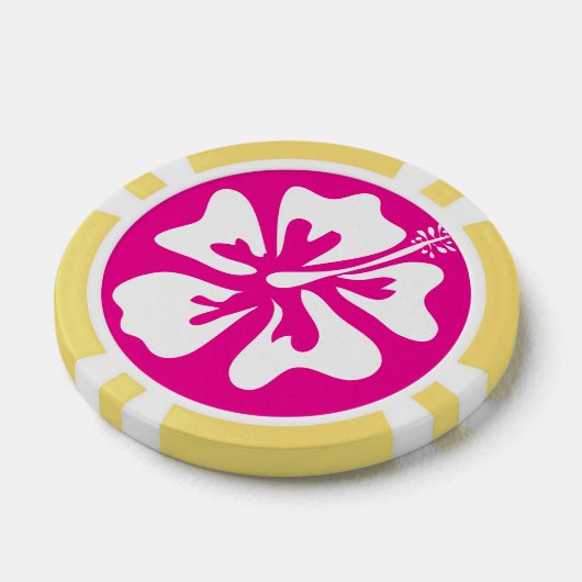 Roze Hibiscus bloem poker chip golfbal markers (Enkel)