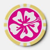Roze Hibiscus bloem poker chip golfbal markers (Voorkant)
