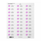 Roze hibiscus bloem retour adres labels (Full Sheet)