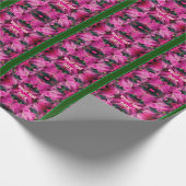 Roze Hibiscus Bloem Vermenigvuldigd Gepersonalisee Cadeaupapier (Hoek)