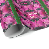 Roze Hibiscus Bloem Vermenigvuldigd Gepersonalisee Cadeaupapier (Rol Hoek)