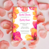 Roze Hibiscus Bloemachtige Bruiloft Uitnodiging