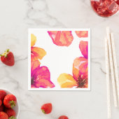 Roze Hibiscus Bloemachtige Bruiloft Uitnodiging Servet (Insitu)