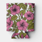 Roze hibiscus bloemen blikjeskoeler (Voorkant)