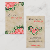 Roze Hibiscus Bloemen Bloemen Bloemen Bloemen Bloe Visitekaartje (Voorkant / Achterkant)