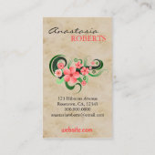 Roze Hibiscus Bloemen Bloemen Bloemen Bloemen Bloe Visitekaartje (Achterkant)