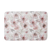 Roze Hibiscus Bloemen Bruidsuitnodiging Badmat (Voorkant)