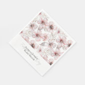 Roze Hibiscus Bloemen Bruiloft Servet (Hoek)
