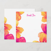 Roze Hibiscus Bloemen Bruiloft Uitnodiging (Voorkant / Achterkant)