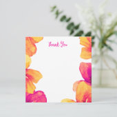 Roze Hibiscus Bloemen Bruiloft Uitnodiging (Staand voorkant)