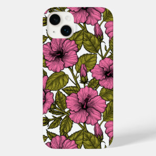 Roze hibiscus bloemen Case-Mate iPhone 14 plus hoesje