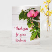 Roze Hibiscus Bloemen Dank u voor uw vriendelijkhe Kaart (Gele Bloem)