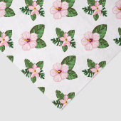 Roze Hibiscus Bloemen (Design 41 Pink Series) Tissuepapier (Detail)