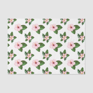 Roze Hibiscus Bloemen (Design 41 Pink Series) Tissuepapier
