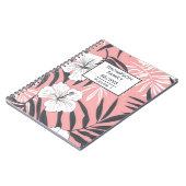 Roze hibiscus bloemen gepersonaliseerd recept notitieboek (Linkerzijde)