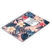 Roze hibiscus bloemen gepersonaliseerd recept notitieboek (Linkerzijde)