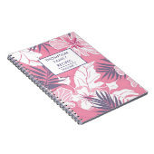 Roze hibiscus bloemen gepersonaliseerd recept notitieboek (Rechterzijde)