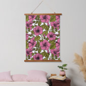 Roze hibiscus bloemen hangend wandkleed (Slaapkamer)