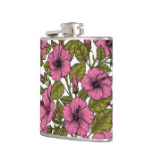 Roze hibiscus bloemen heupfles (Links)