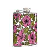Roze hibiscus bloemen heupfles (Rechts)