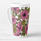 Roze hibiscus bloemen latte mok (Linkerhoek)