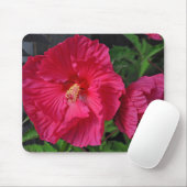 Roze hibiscus bloemen muismat (Met muis)