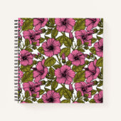 Roze hibiscus bloemen notitieboek (Voorkant)