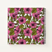 Roze hibiscus bloemen notitieboek (Achterkant)