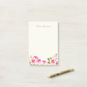 Roze Hibiscus bloemen Post-it® Notes (Op bureau)
