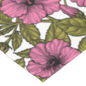 Roze hibiscus bloemen tafelkleed (Gekanteld)