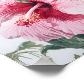 Roze Hibiscus Bloemenkunst Print Poster (Hoek)