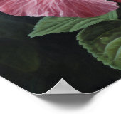 Roze Hibiscus Bloemenkunst Print Poster (Hoek)