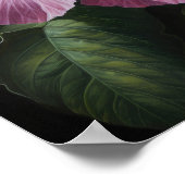 Roze Hibiscus Bloemenkunst Print Poster (Hoek)