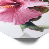 Roze Hibiscus Bloemenkunst Print Poster (Hoek)