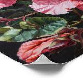 Roze Hibiscus Bloemenkunst Print Poster (Hoek)