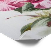 Roze Hibiscus Bloemenkunst Print Poster (Hoek)